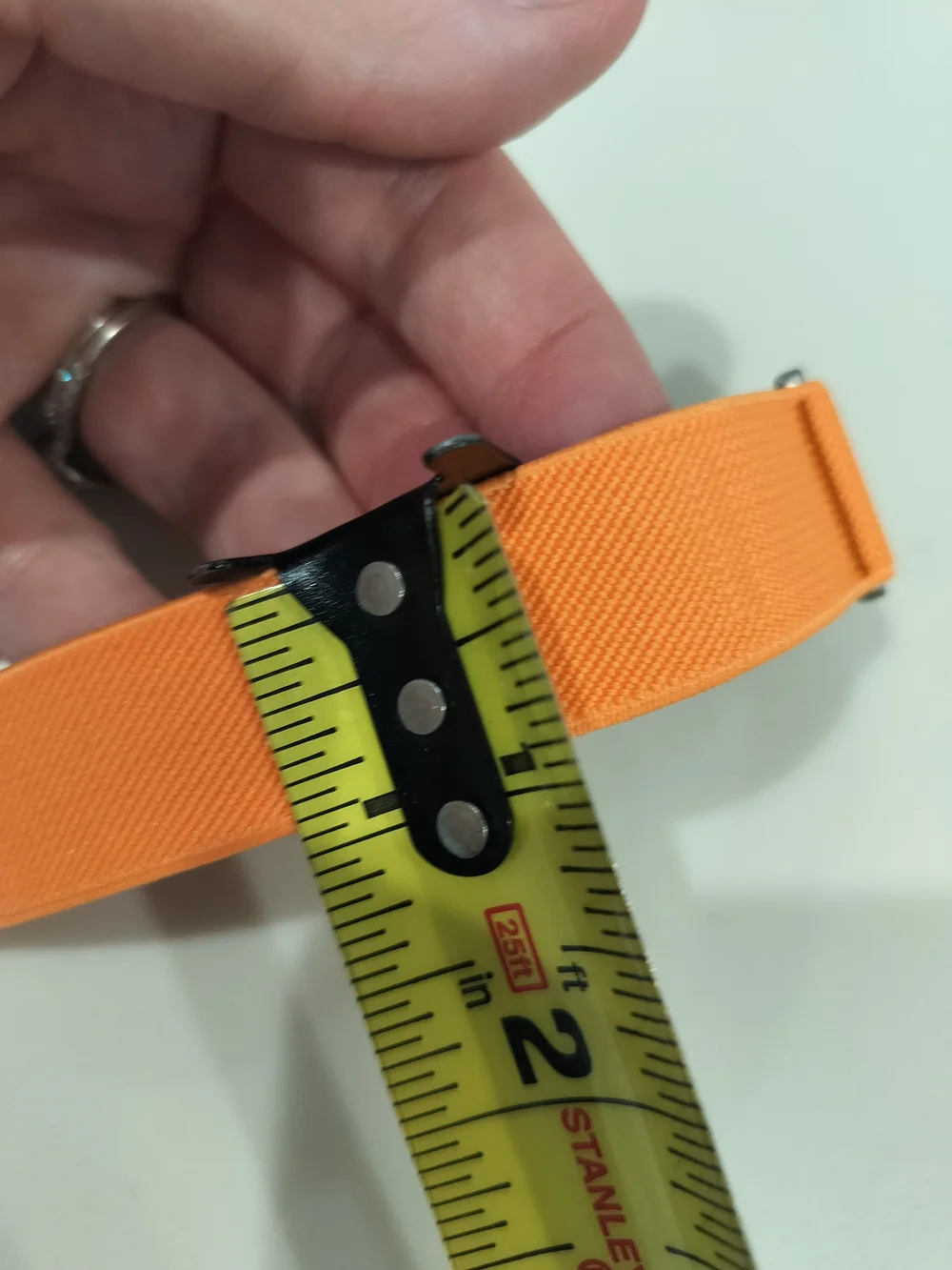 Orange Nylon Watch Band with Silver Buckle